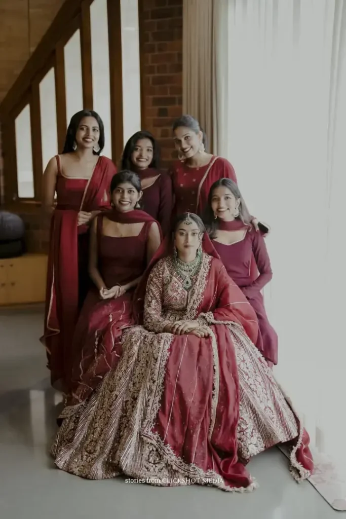 Friends group wedding photo by click shot media